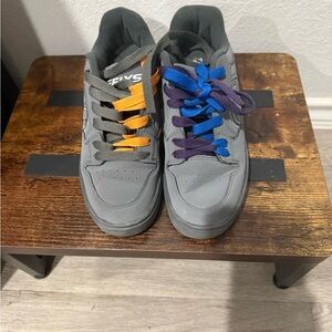 Heelys Gray Sneakers with Orange and Blue Laces roller blade